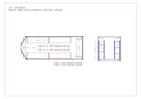 ADJUSTABLE HEAVY DUTY THREE TIER RACKING FOR REAR OF CONTAINER - Image 3