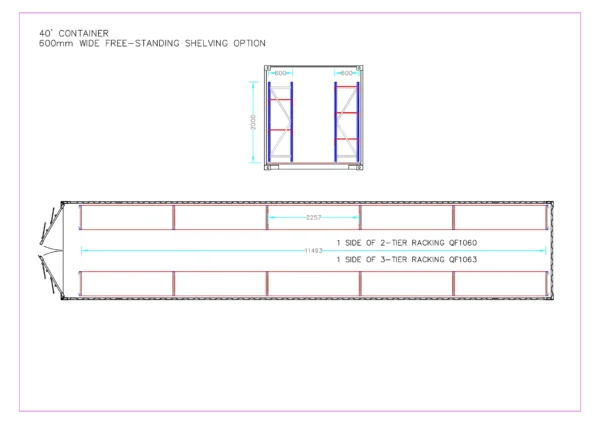 ADJUSTABLE HEAVY DUTY THREE TIER RACKING FOR REAR OF CONTAINER - Image 2